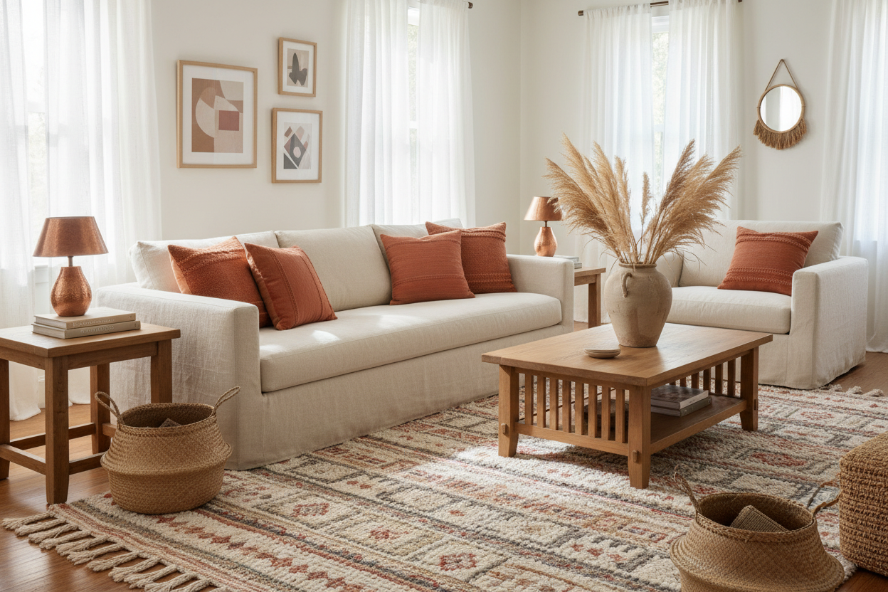 Ivory, Beige & Terracotta: How to Style Neutral Rugs in Your Home