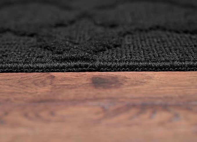 Garland Rug Sparta Non Slip Polypropylene 3 Ft. X 5 Ft. Black Area Rug- Ideal - Image 7