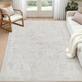 6x9 Area Rugs for Living Room: Vintage Boho Neutral Washable Rug Indoor Soft by Luxturiy