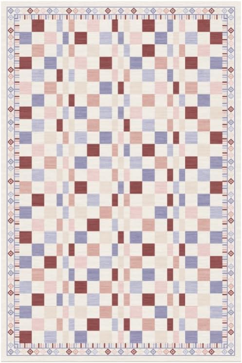 GarveeHome 5x7 Bordered Rug for Dining Machine Washable Modern Colorful by GarveeHome