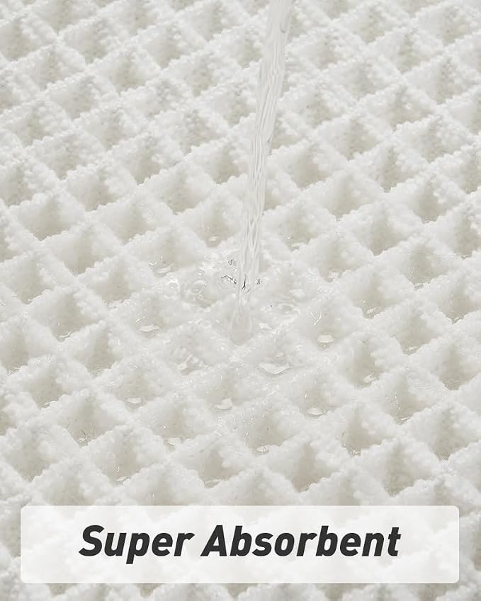Upgraded Waffle Bath Mat Set of 2, Super Absorbent Non Slip Bath Mats - Image 3