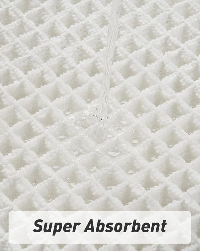 Upgraded Waffle Bath Mat Set of 2, Super Absorbent Non Slip Bath Mats - Image 3
