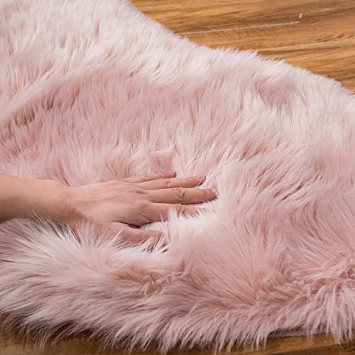 EasyJoy Ultra Soft Fluffy Shaggy Area Rug Faux Fur Rug Chair Cover Seat Pad - Image 5