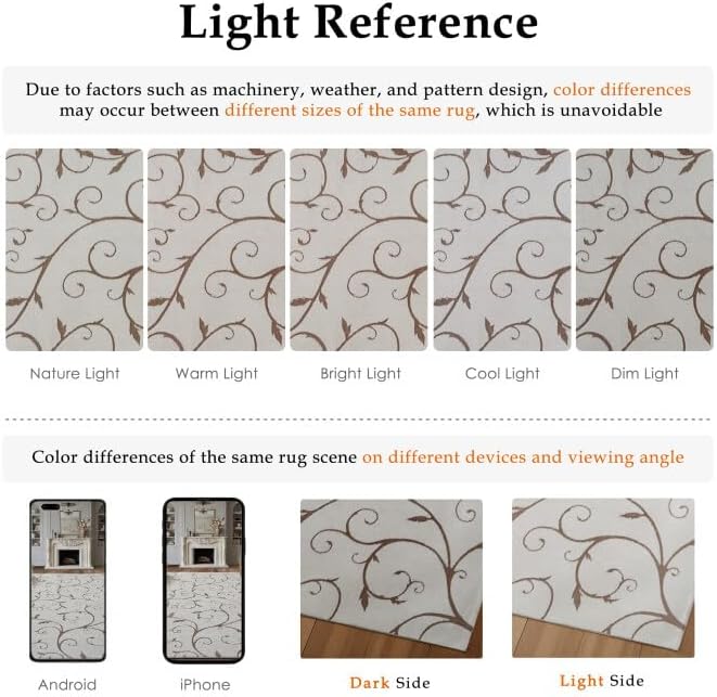 PureCozy Washable Neutral Area Rug 8x10 Beige Soft Shag Rugs - Image 8