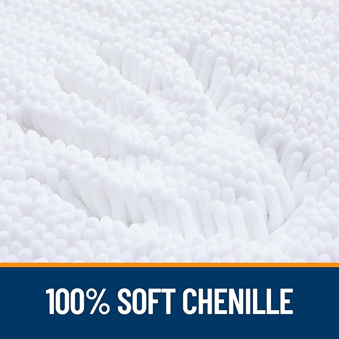 OLANLY Bathroom Runner Rugs 59x20, Extra Soft Absorbent Chenille Bath Rugs - Image 3