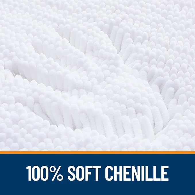 OLANLY Small Bathroom Rugs 24x16, Extra Soft Absorbent Chenille Bath Rugs - Image 3