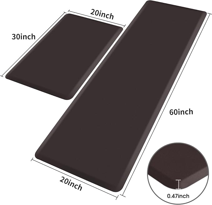 HappyTrends 2 PCS Kitchen Mat Cushioned Anti-Fatigue Floor Mat, Heavy Duty - Image 2