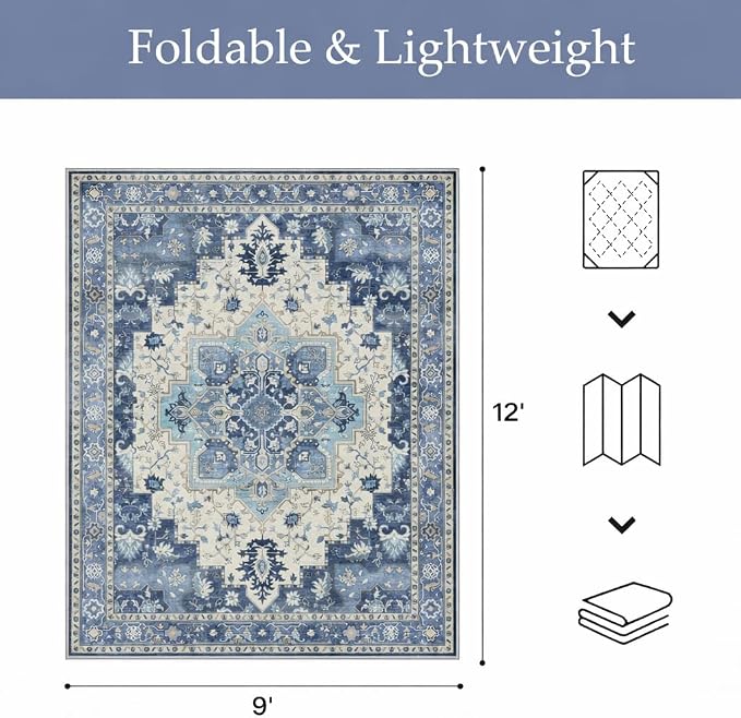GENIMO Outdoor & Indoor Area Rug 9'x12', Waterproof, Non-Shedding, Easy Cleaning - Image 2