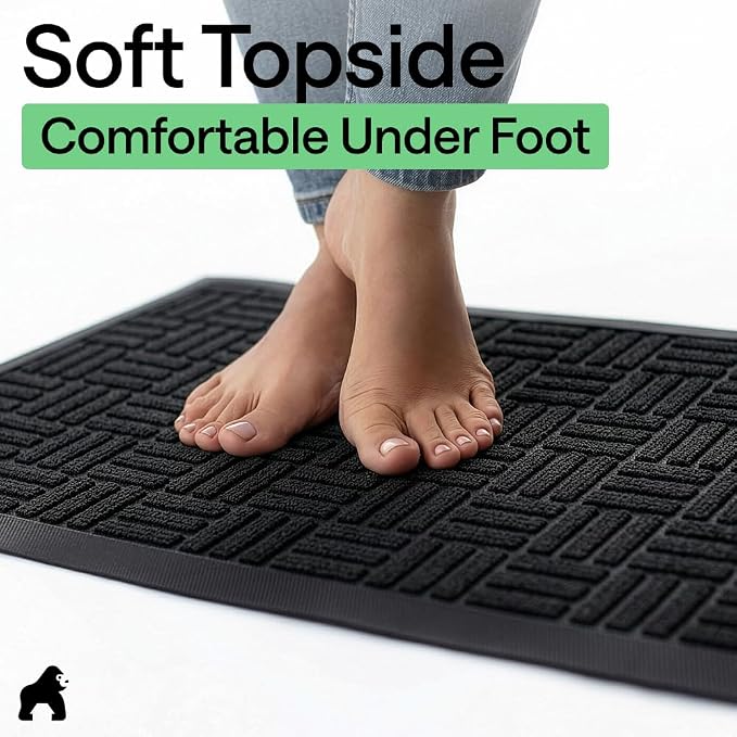 GORILLA GRIP 100% Waterproof All-Season WeatherMAX Doormat 35x23, US Designed - Image 8