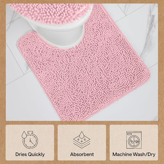 GORILLA GRIP Plush Absorbent Shaggy Chenille Bath Rug Mat - Image 7