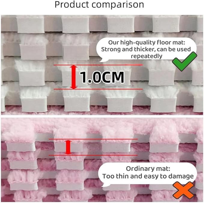 12pcs Carpet Squares Puzzle Floor Mat, Plush Interlocking Carpet Tiles - Image 6