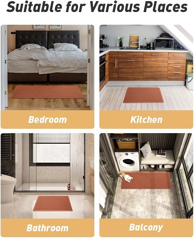 AMOAMI Upgraded Waffle Bath Mat, Super Absorbent Non Slip Bath Mats - Image 7