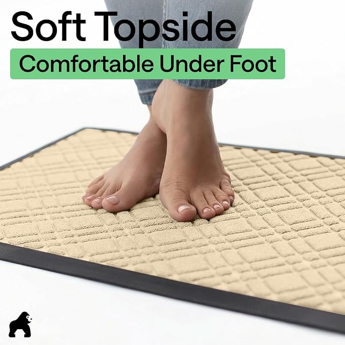 GORILLA GRIP 100% Waterproof All-Season WeatherMAX Doormat 35x23, US Designed - Image 8