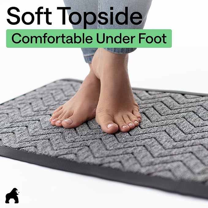 GORILLA GRIP 100% Waterproof All-Season WeatherMAX Doormat, Durable Natural - Image 8