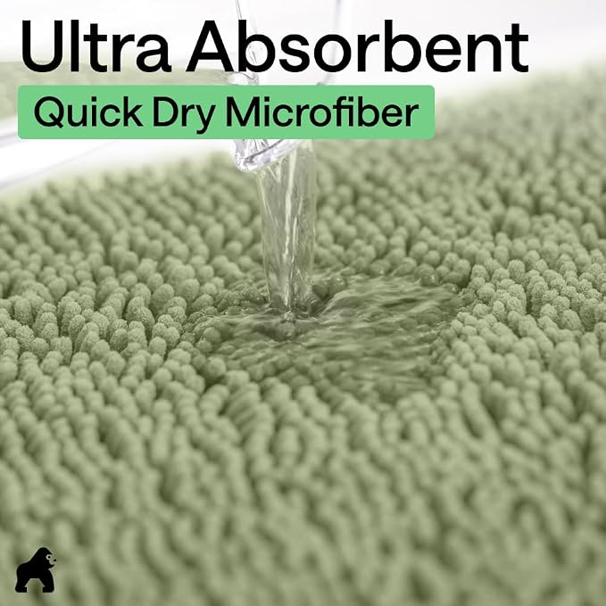 GORILLA GRIP Bath Rug Mat 44x26, Soft Absorbent Chenille, Quick Dry Microfiber - Image 5