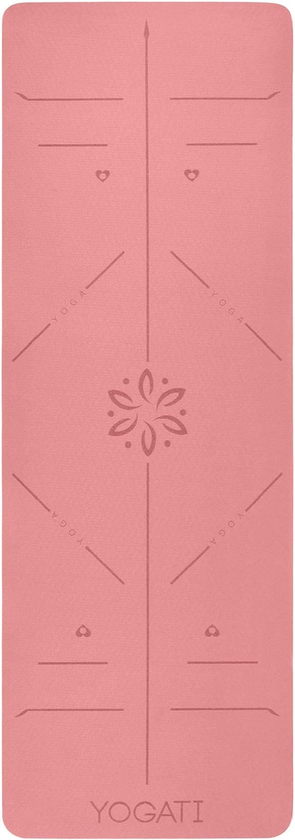 YOGATI® Yoga Mat with Strap with Alignment Lines. Home Workout Mat - Image 3