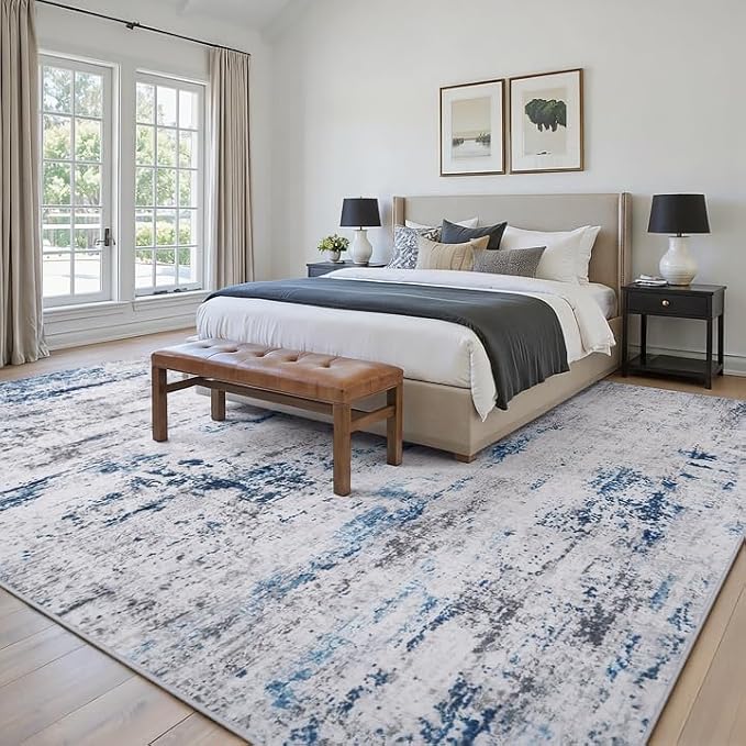 Area Rug Living Room Rugs: 8x10 Large Soft Indoor Carpet Modern Abstract Rug - Image 4
