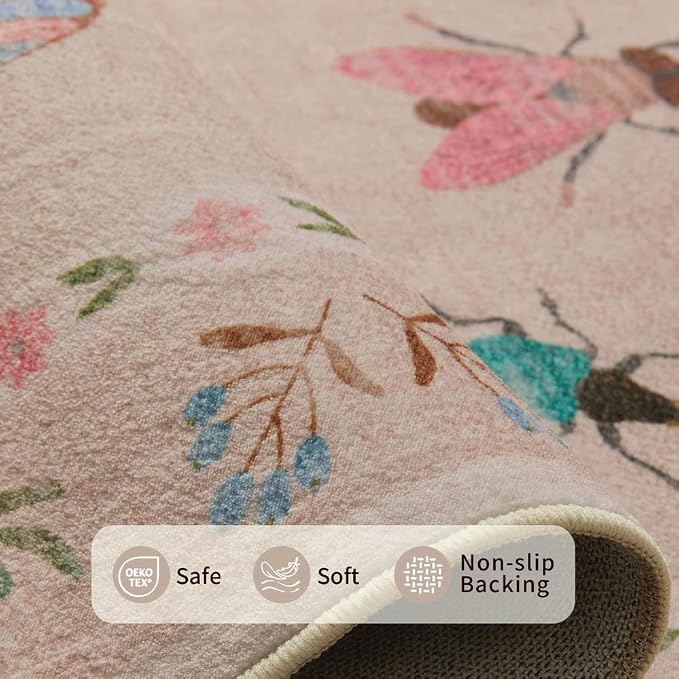 2x3 Washable Rug, Small Door Mat Floral Entryway Rug, Boho Front Door Mat - Image 4