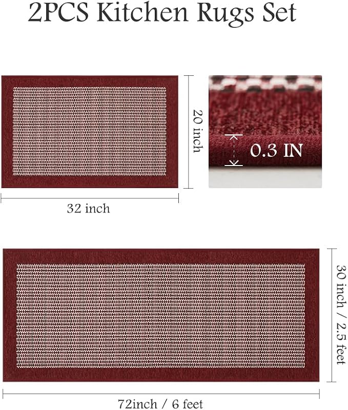 Non Slip Kitchen Rugs Sets of 2 - Image 2
