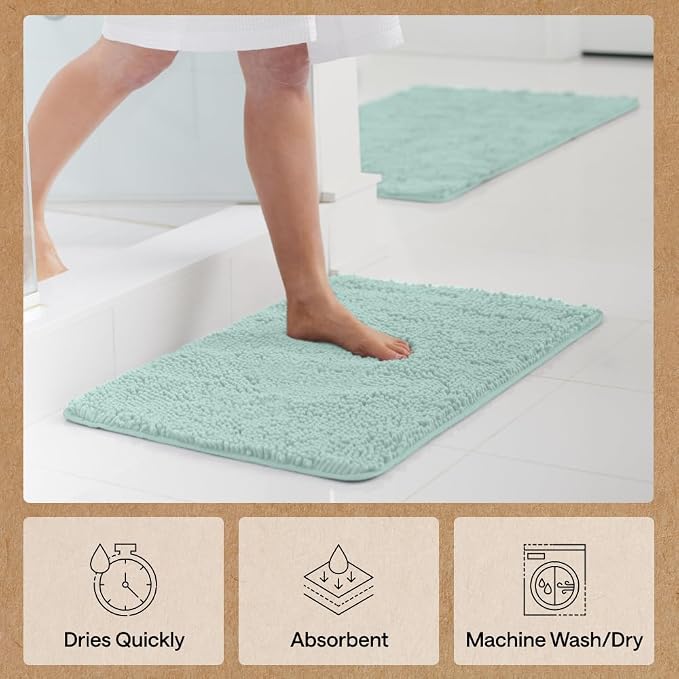 GORILLA GRIP Bath Rug Mat 44x26, Soft Absorbent Chenille, Quick Dry Microfiber - Image 7