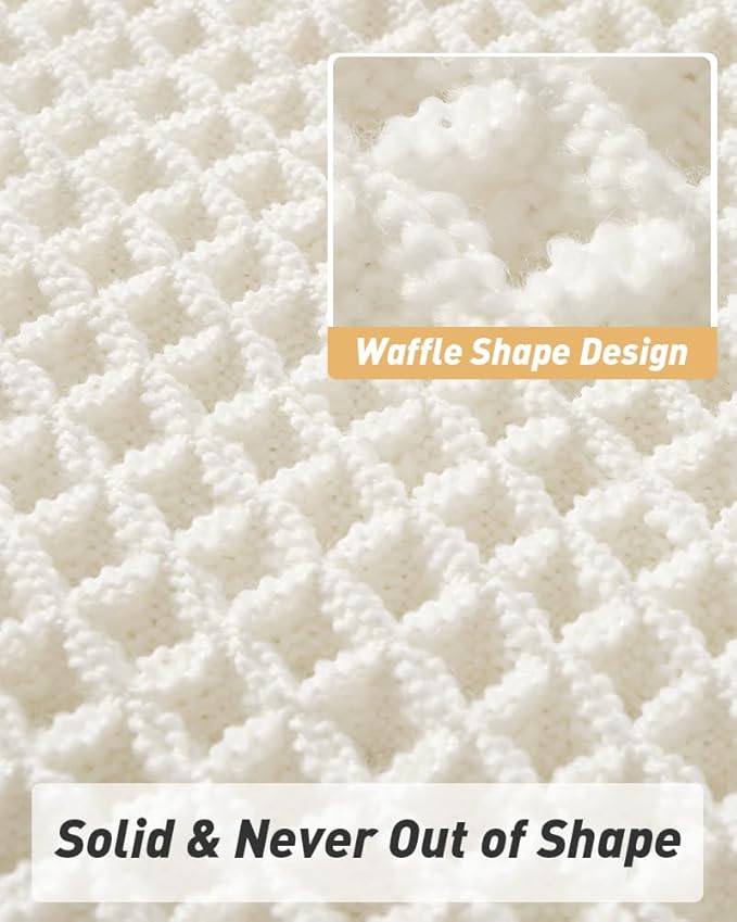 Upgraded Waffle Bath Mat Set of 2, Super Absorbent Non Slip Bath Mats - Image 5