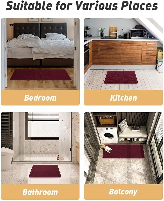 AMOAMI Upgraded Waffle Runner Rug Super Absorbent Non Slip Bath Mats - Image 6