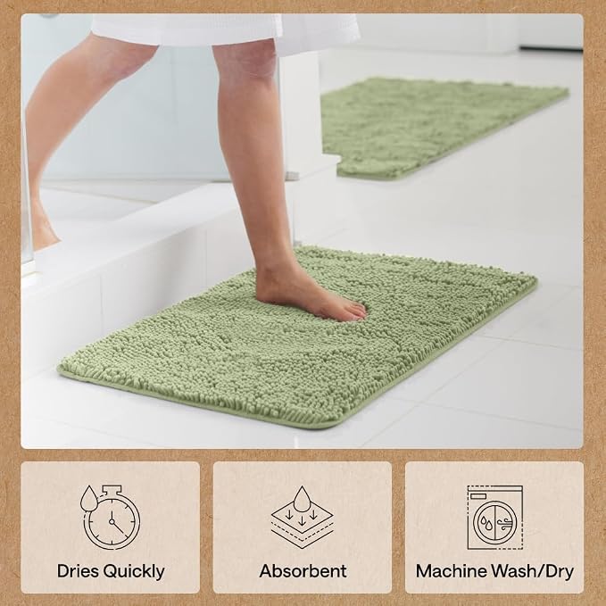 GORILLA GRIP Bath Rug Mat 48x17, Soft Absorbent Chenille, Quick Dry Microfiber - Image 7