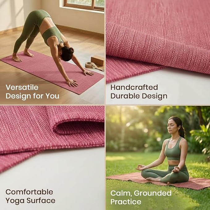 LFH Home Handmade Cotton Yoga Mat Cotton Rug picnic mat - Image 4