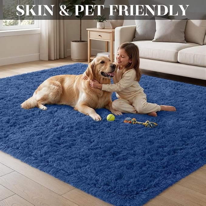 Area Rug for Living Room Bedroom: 5x7 Soft Fluffy Shag Rugs Upgrade Non-Slip - Image 3