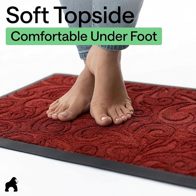 GORILLA GRIP 100% Waterproof All-Season WeatherMAX Doormat US Designed Natural - Image 8