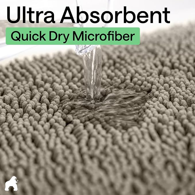 GORILLA GRIP Bath Rug Mat 36x24, Thick Soft Absorbent Chenille, Quick Dry - Image 5