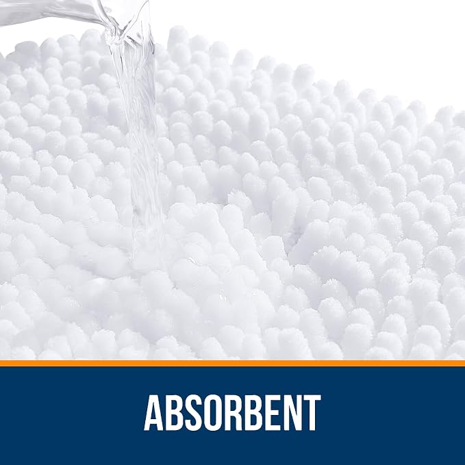 OLANLY Bathroom Runner Rugs 47x20, Extra Soft Absorbent Chenille Bath Rugs - Image 4