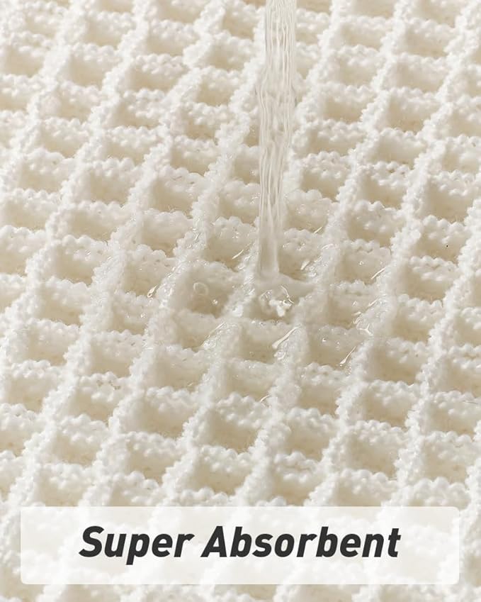 Upgraded Waffle Bath Mats Set of 2, Super Absorbent Non Slip Bath Mats - Image 4