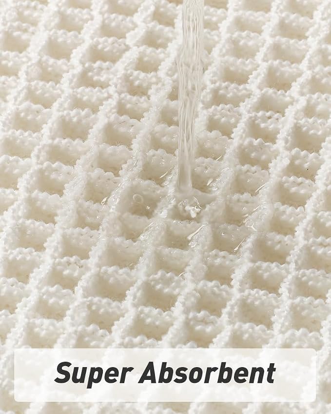 Upgraded Waffle Bath Mat Set of 2, Super Absorbent Non Slip Bath Mats - Image 4