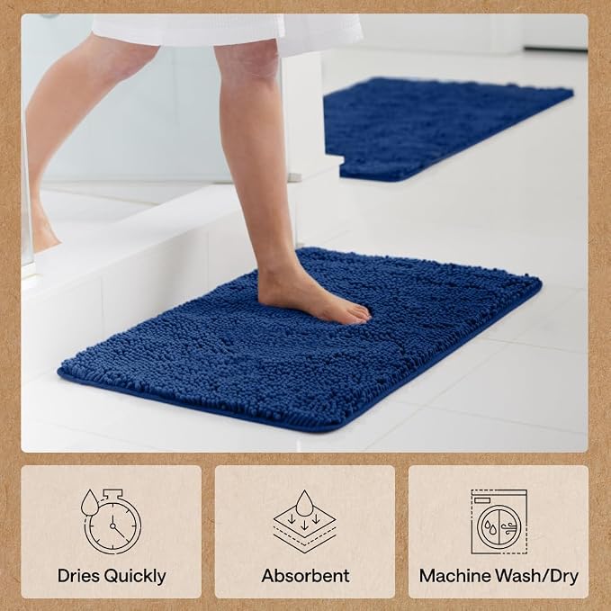GORILLA GRIP Bath Rug Mat 36x24, Soft Absorbent Chenille, Quick Dry Microfiber - Image 7