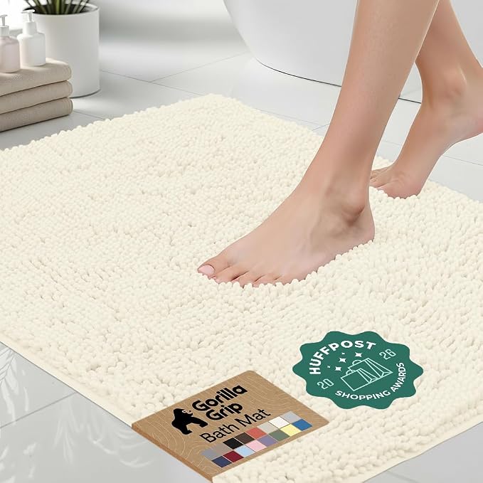 GORILLA GRIP Bath Rug Mat 48x24, Soft Absorbent Chenille, Quick Dry Microfiber by Unknown