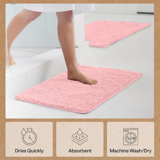 GORILLA GRIP Bath Rug Mat 30x20, Thick Soft Absorbent Chenille, Quick Dry - Image 7