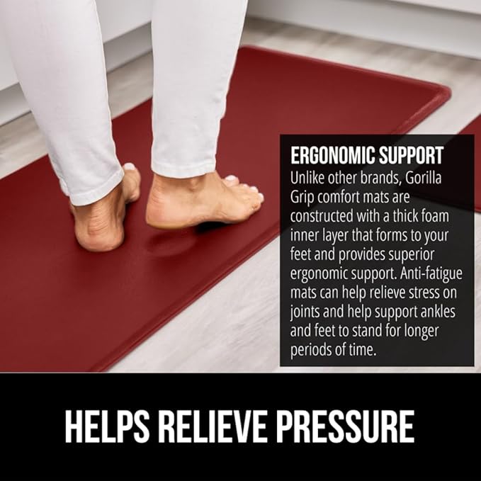 GORILLA GRIP 2 Pack Comfortable Cushioned Kitchen Mats - Image 3