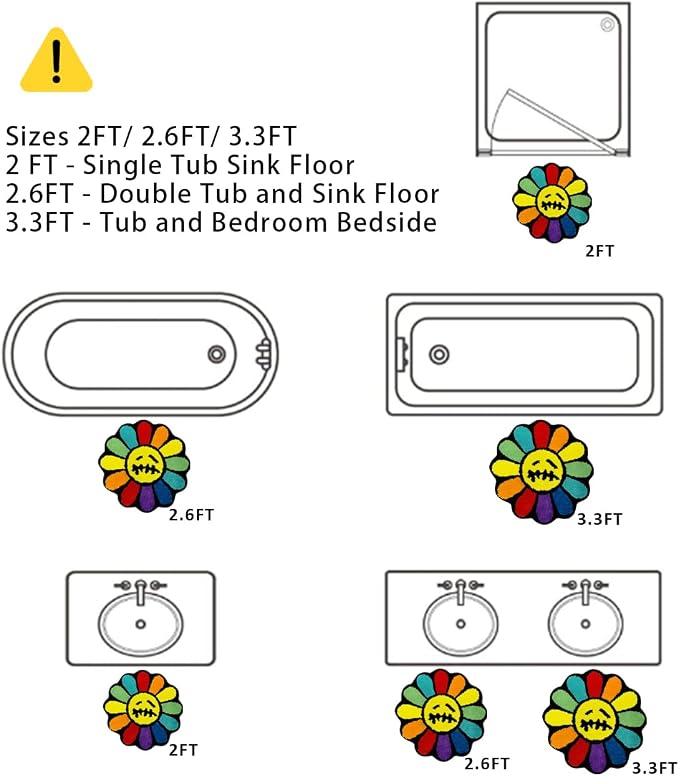 Trippy Happy Face Rug Cool Rugs Tufted Quick Dry Bath Mats - Image 2