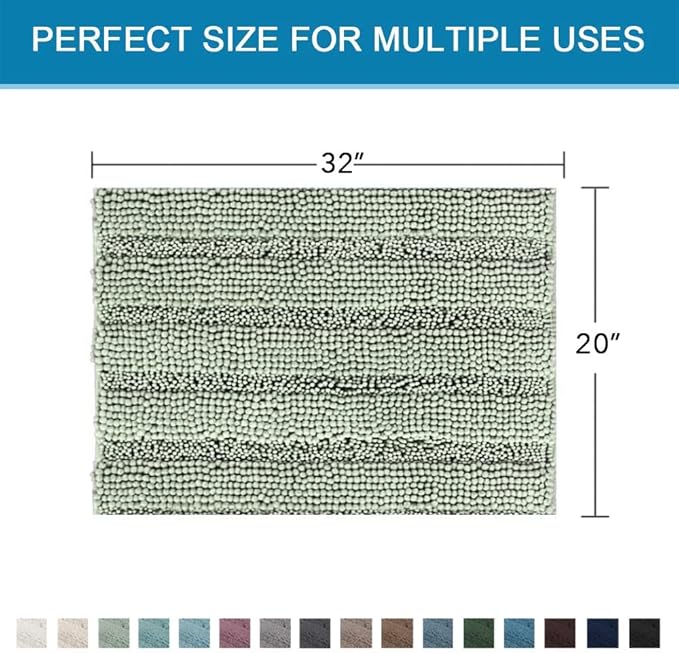 H.VERSAILTEX Bath Rugs for Bathroom Non Slip Bath Mats Extra Thick Chenille - Image 2