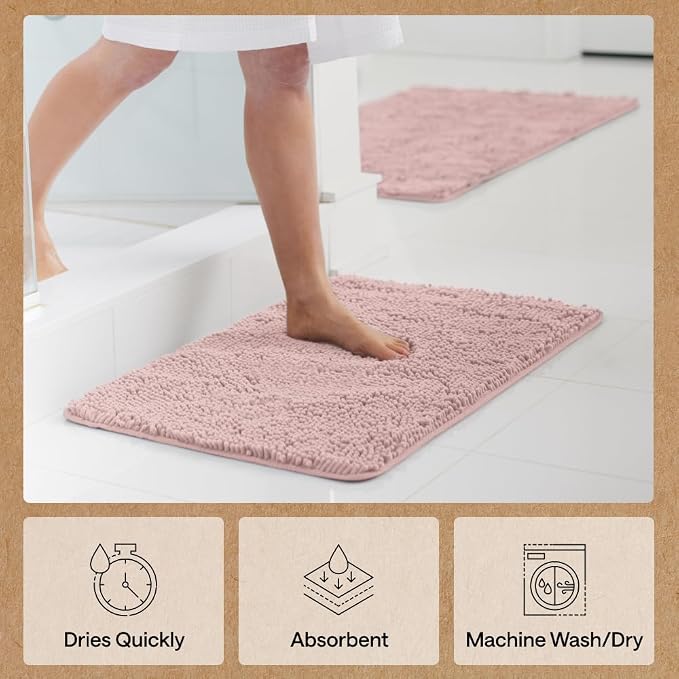 GORILLA GRIP Bath Rug Mat 44x26, Soft Absorbent Chenille, Quick Dry Microfiber - Image 7