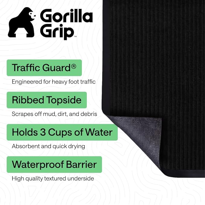 GORILLA GRIP Waterproof Traffic Guard Door Mat, Heavy Duty Entryway Mats - Image 2
