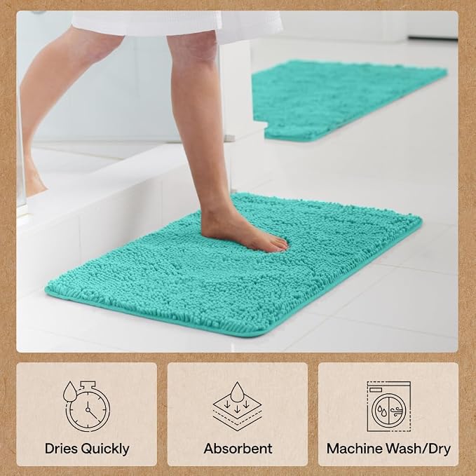 GORILLA GRIP Bath Rug Mat 30x20, Thick Soft Absorbent Chenille, Quick Dry - Image 7