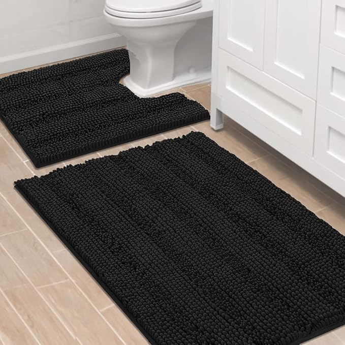 H.VERSAILTEX Bathroom Rugs Bath Rug Set 2 Piece Bathroom Contour Rug Toilet Mat by HVERSAILTEX