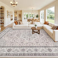10x14 Area Rug for Living Room: Vintage Boho Neutral Washable Rug Indoor Soft by Luxturiy