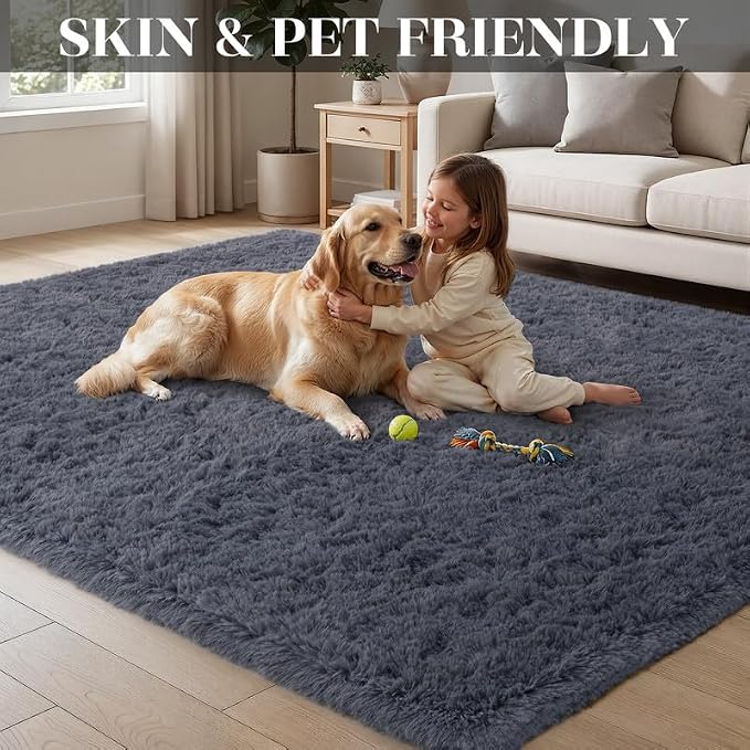 8x10 Area Rugs for Living Room Bedroom: Soft Fluffy Shag Rugs Upgrade Non-Slip - Image 6