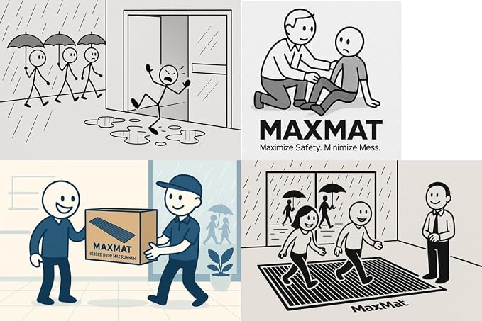 MaxMat® Extra Large Commercial Door Mat, Rubber Border Heavy Duty Door Mat - Image 6