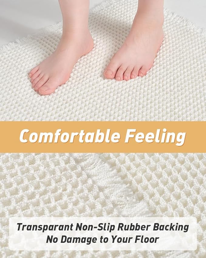 AMOAMI Upgraded Waffle Bath Mat, Super Absorbent Non Slip Bath Mats - Image 4