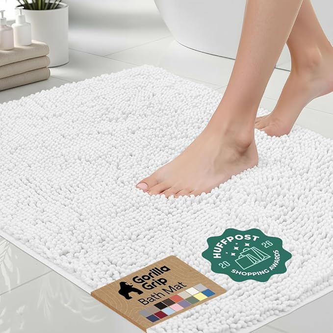 GORILLA GRIP Bath Rug Mat 54x24, Thick Soft Absorbent Chenille, Quick Dry by Unknown