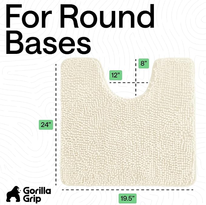 GORILLA GRIP Plush Absorbent Shaggy Chenille Bath Rug Mat - Image 2